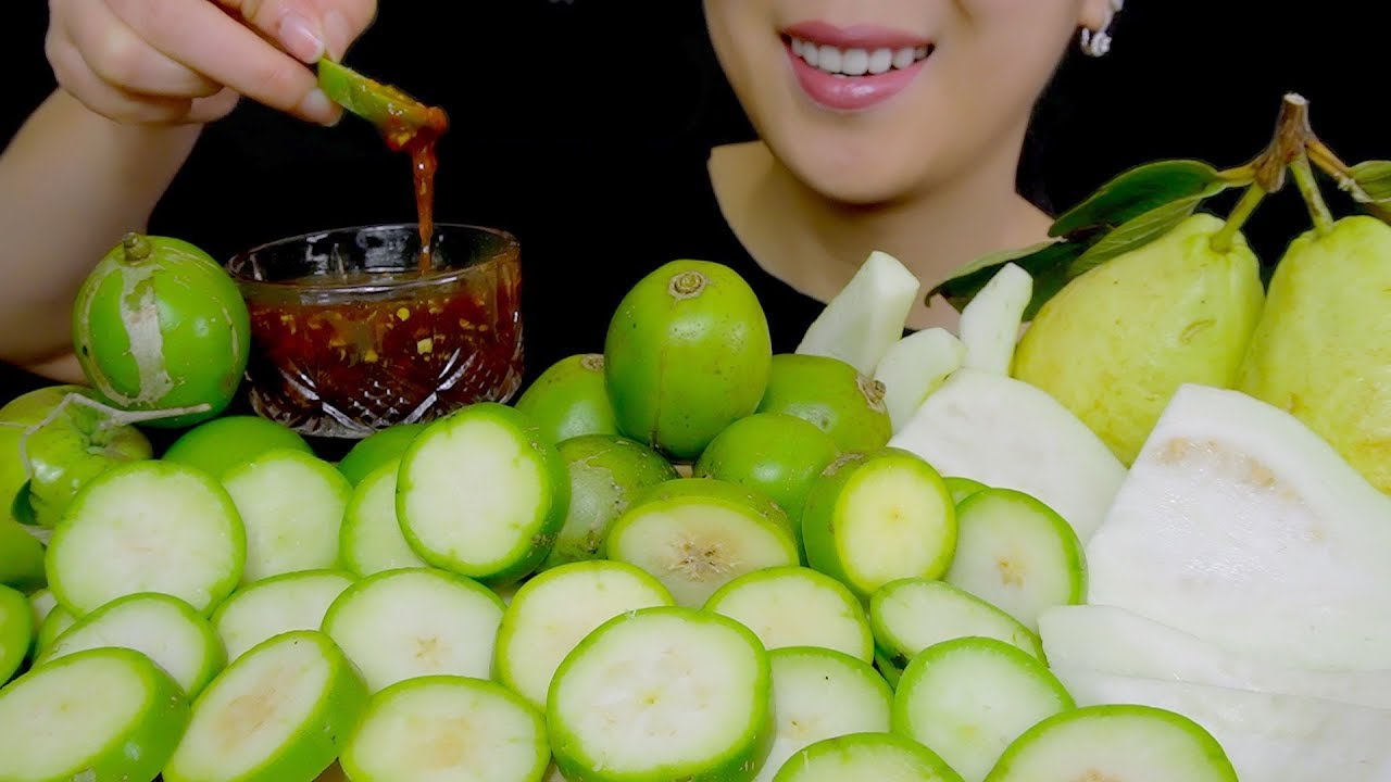 ASMR SOUR AMBARELLA and GUAVA | CRUNCHY EATING SOUNDS NO TALKING| TracyN ASMR