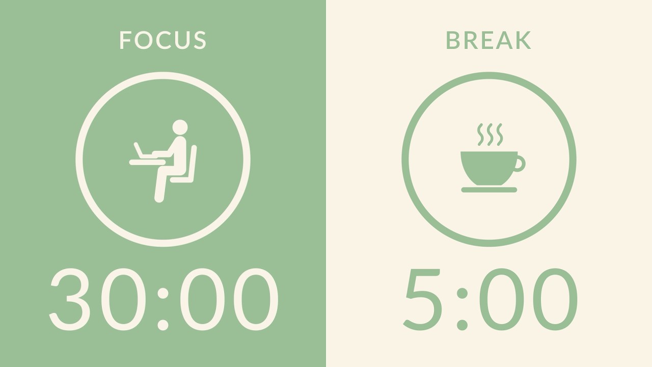30/5 Pomodoro Timer | No Music 🔔 Bell Only | 4-Hour Study With Me for Deep Focus 💚