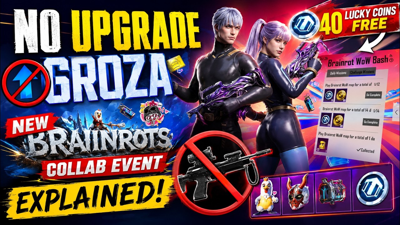 40 Lucky Coins FREE 😱 Brainrots Event Explained | BGMI NEW Lucky Spin + No Upgrade Groza!