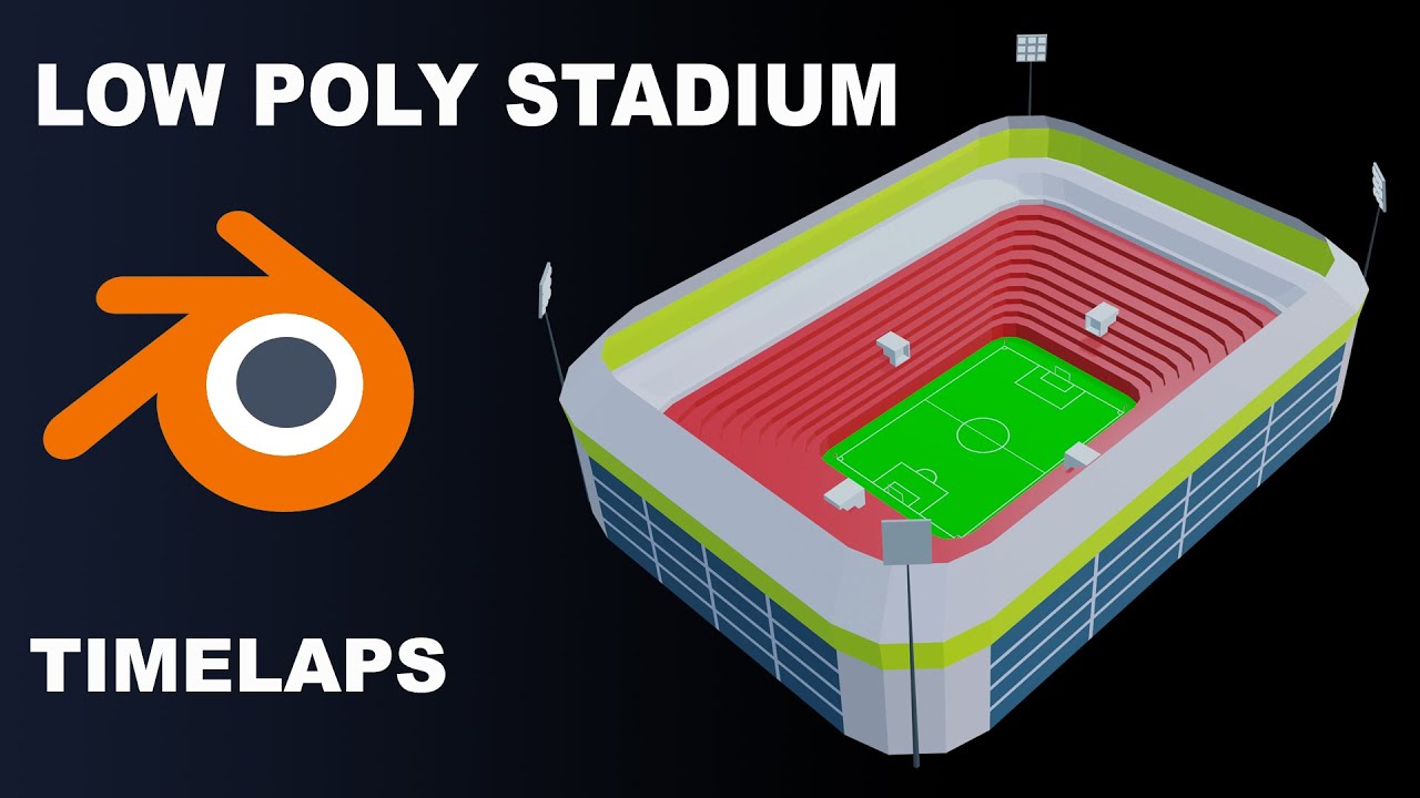 blender 2.90 low poly stadium modeling