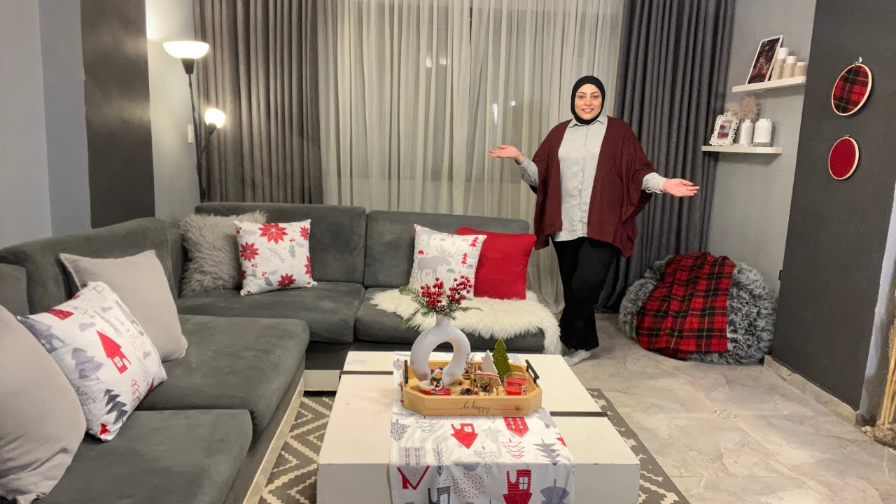 تجديد غرفة الليفينج❤️ وفرشتها بالديكور الجديد وجهزتها لإستقبال السنة الجديدة متخيلتش يطلع شكلها كده