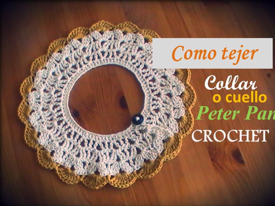 COLLAR o cuello estilo PETER PAN a crochet paso a paso (zurdo)