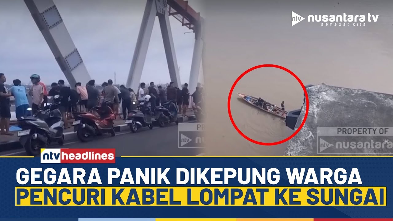 Aksi Dramatis Pencuri Kabel di Palembang, Nekat Lompat ke Sungai Hindari Amukan Warga | NTV