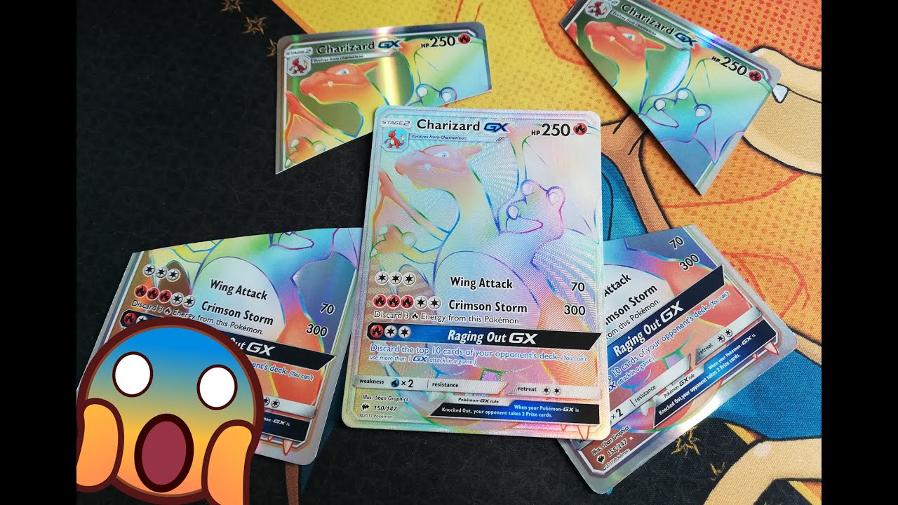 Cutting up Rainbow Rare Charizard GX's (How to spot fake Pokemon cards)