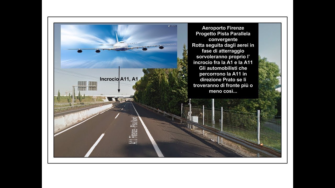 Aeroporto Firenze 2018 Simulazione atterraggio pista parallela convergente masterplan