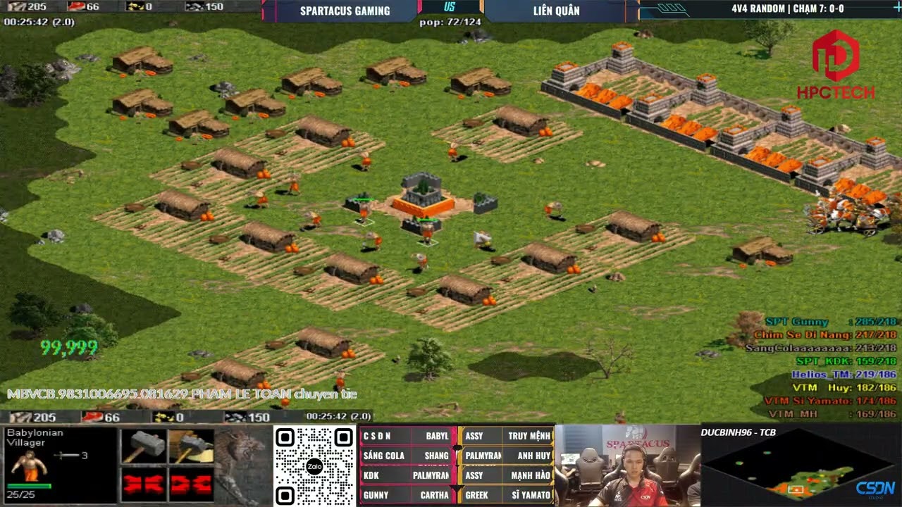 Team Spartacus vs Team Liên Quân | 4vs4 Random ? 12/06/2025 #aoe #chimsedinang