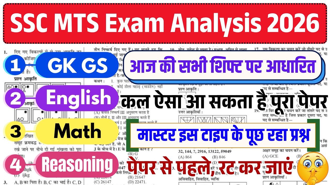 SSC MTS Exam Analysis 2026 Today Shifts | 
