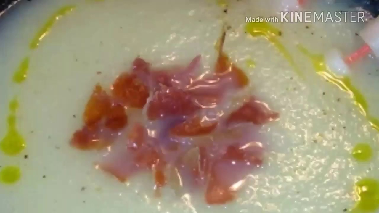 SOPA DE MELÓN CON CRUJIENTE DE JAMÓN receta exprés facilísima