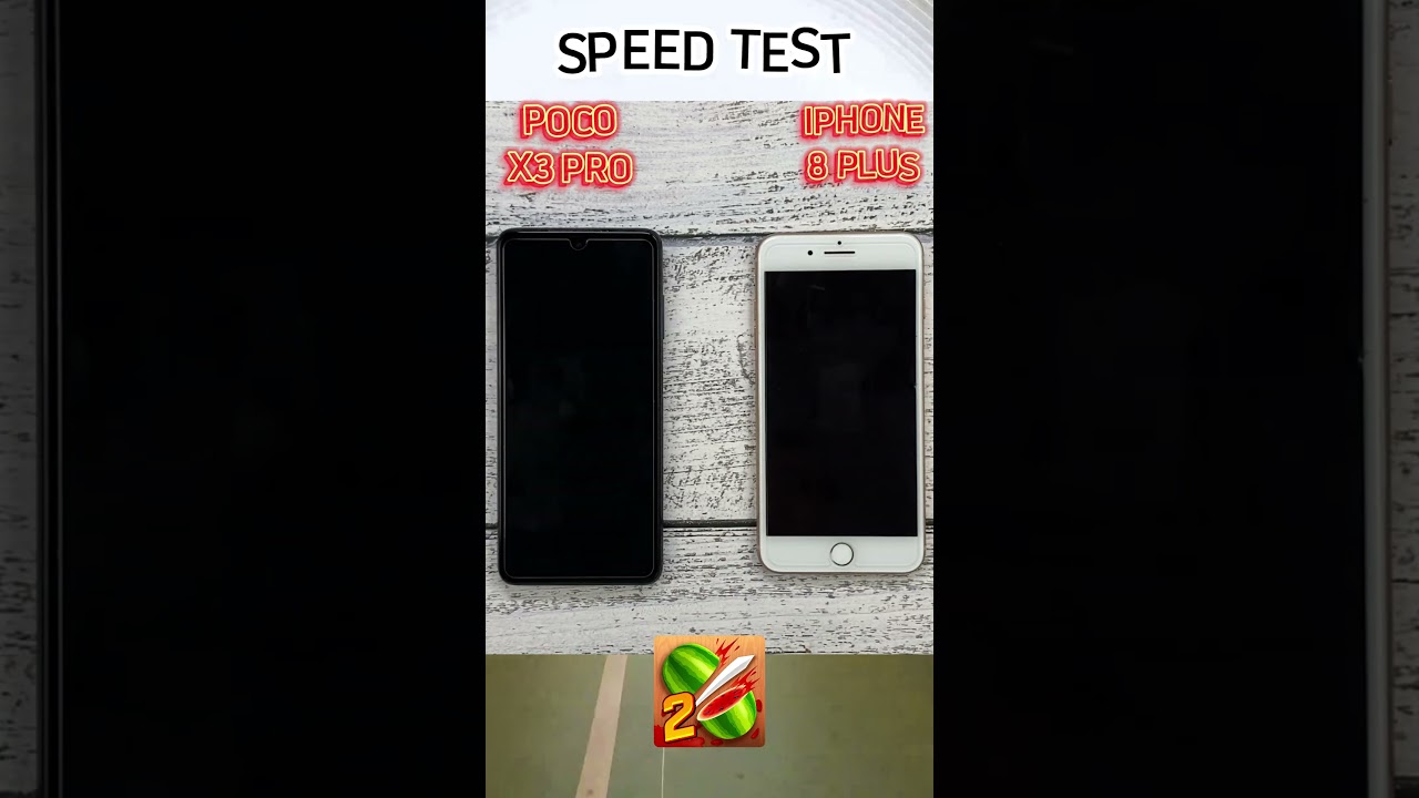 Iphone 8 Plus vs Poco X3 Pro Game Fruit Ninja Speed Test  & Comparison, in 2024! #shorts