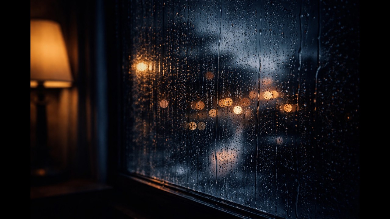 Heavy Rain on Window 🌧 Dark Room Ambience for Deep Sleep | 2 Hours