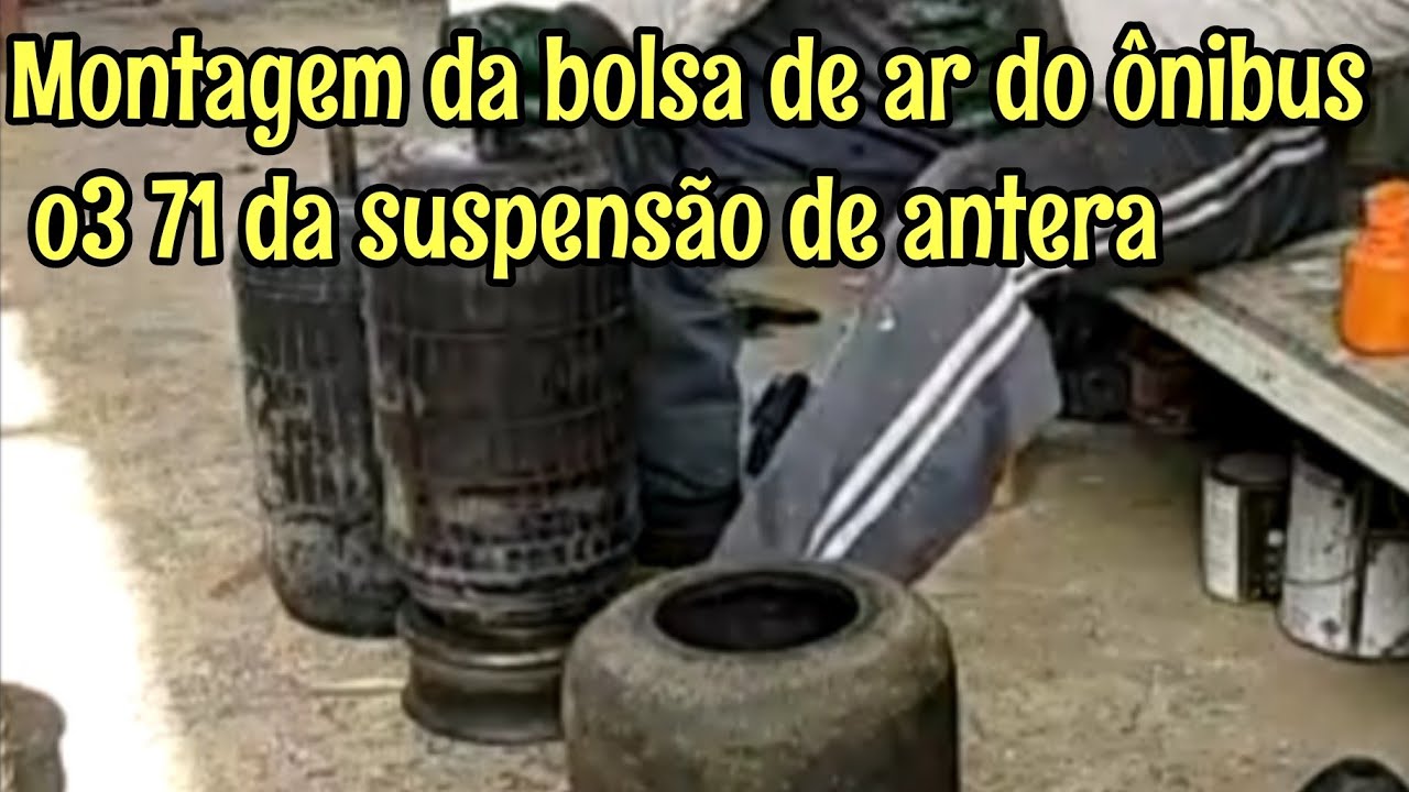 Montagem da bolsa de ar do ônibus O3 71 da suspensão de antera