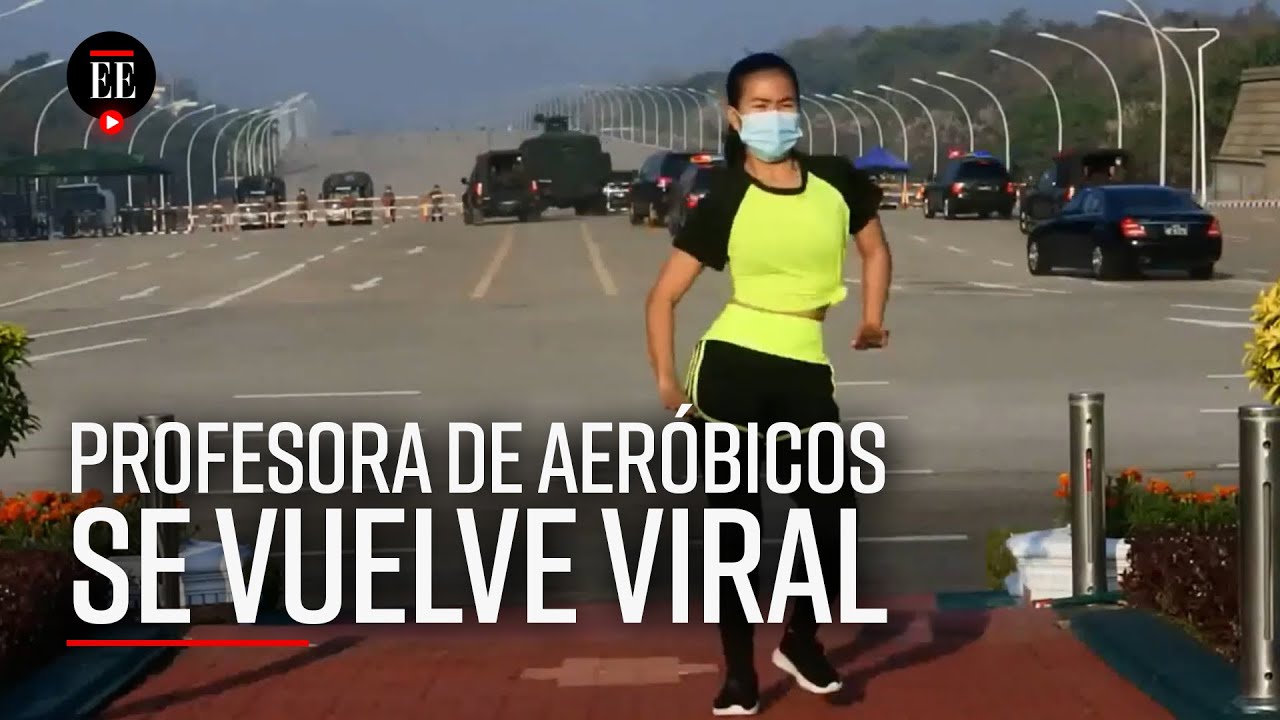 Profesora de aeróbicos se vuelve viral al grabar el inicio del golpe de Estado en Birmania