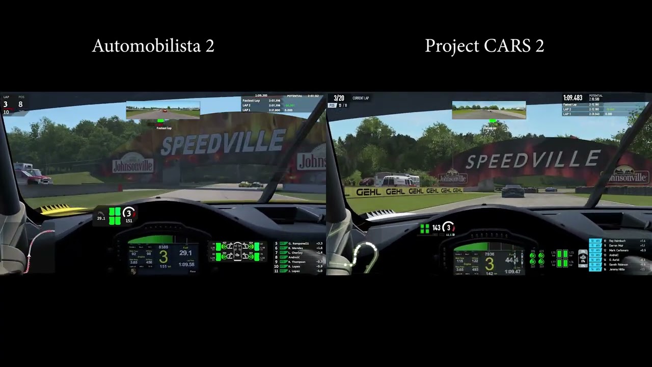 005 Automobilista 2 vs Project CARS 2 - ROAD AMERICA - Porsche 911 GT3
