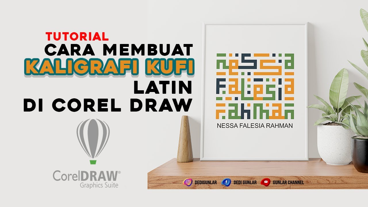 Tutorial Cara Membuat Kaligrafi Latin | Kufi | Gunlar Channel