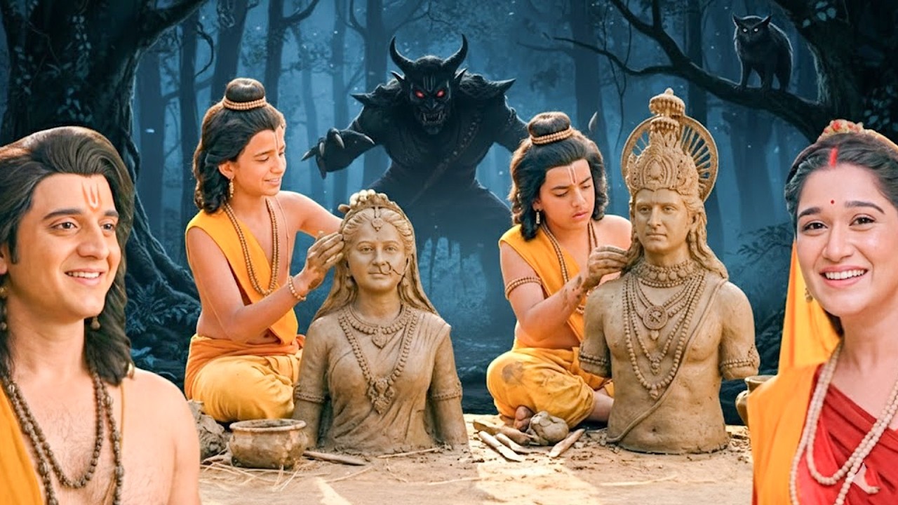 लव-कुश ने अपने हाथों से बनाई सीता माता और राम की मिट्टी की मूर्ति! | Shrimad Ramayan #ram #ramayan