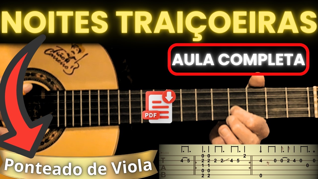 Noites Traiçoeiras | Aula de Viola Caipira Completa - Passo a Passo