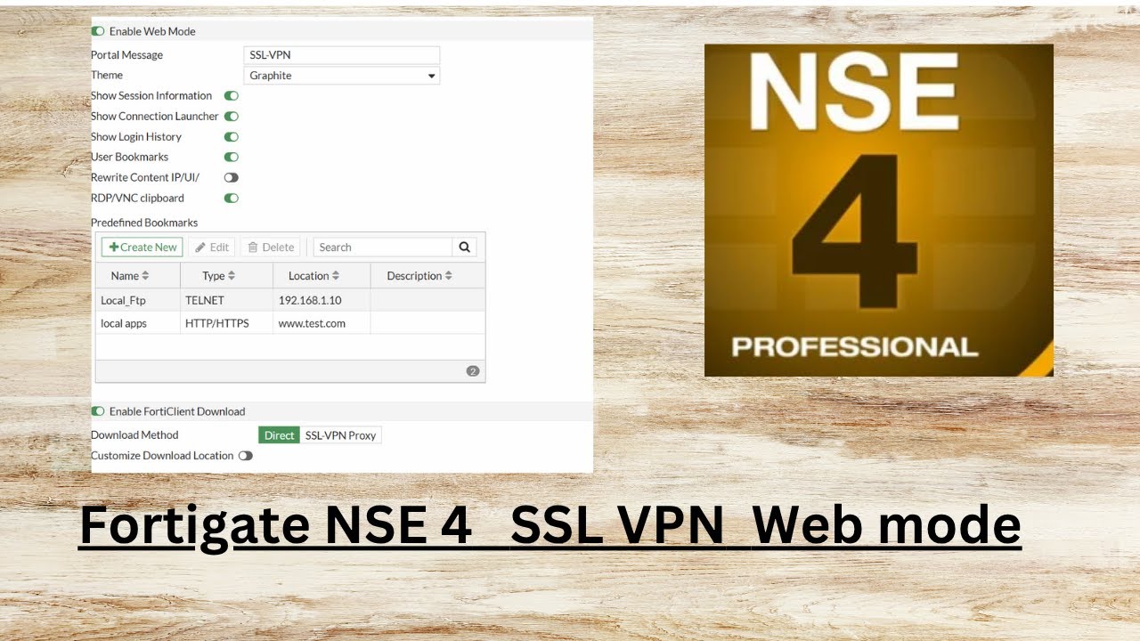 NSE 4 SSL VPN Web Mode
