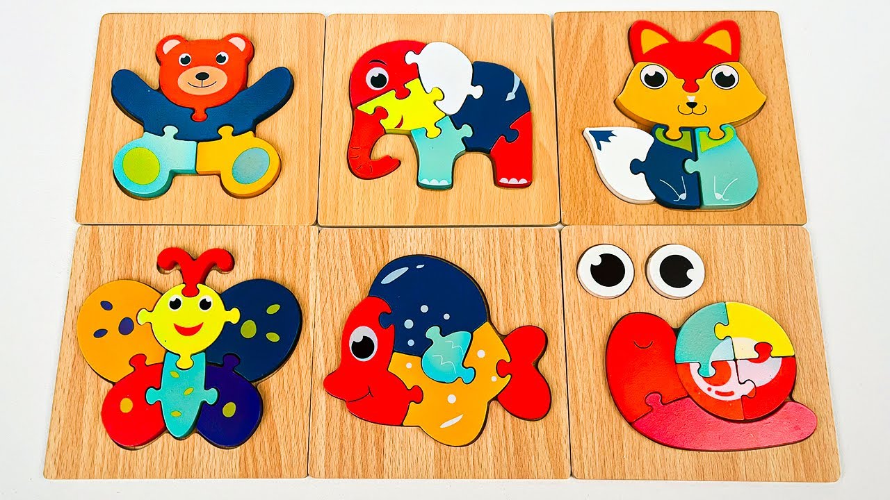 Best Learn Shapes with Animals Shape Matching Puzzle | Preschool Toddler Learning Kids Toy Video