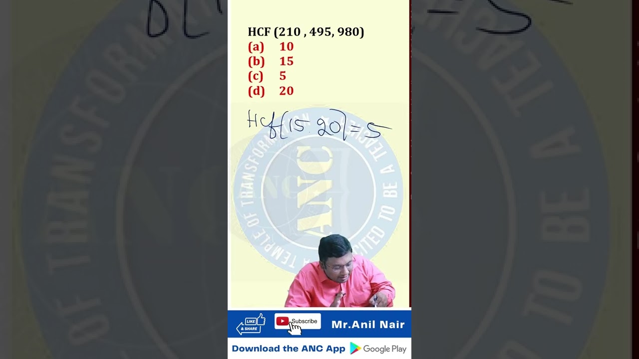 Anil Nair's Magical Concept video-6 | #anilnair | #shorts | Download ANC App || #Aptitude Shortcuts