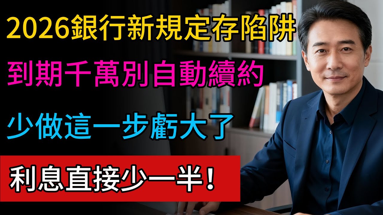 2026定存新陷阱！到期千萬別&lsquo;自動續約&rsquo;！資深行員警告：少做這一步，你的利息就直接少一半！#銀行定存 #自動續約 #定存陷阱 #健康之道