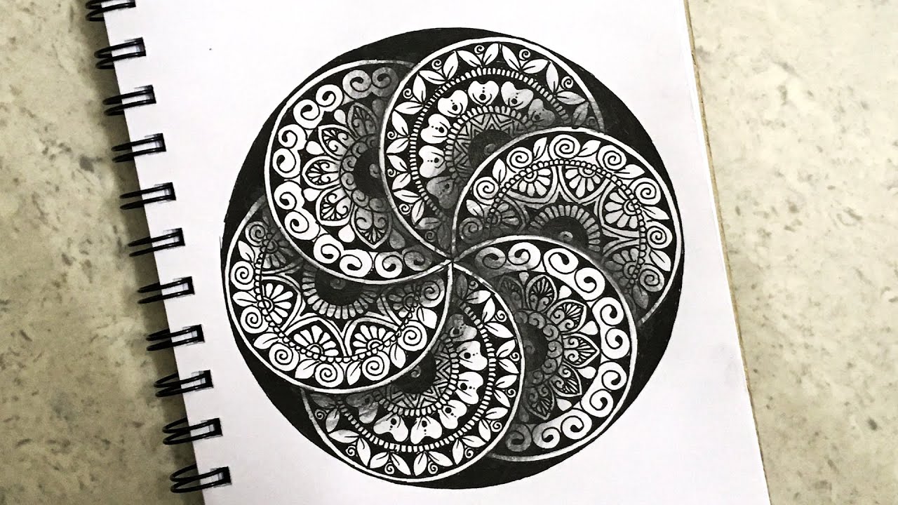 Circle 3D shapes mandala drawing | Easy mandala art in circle