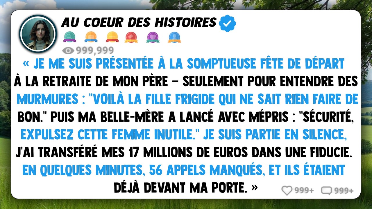 Je me suis présentée à la somptueuse fête de départ à la retraite de mon père — seulement pour...
