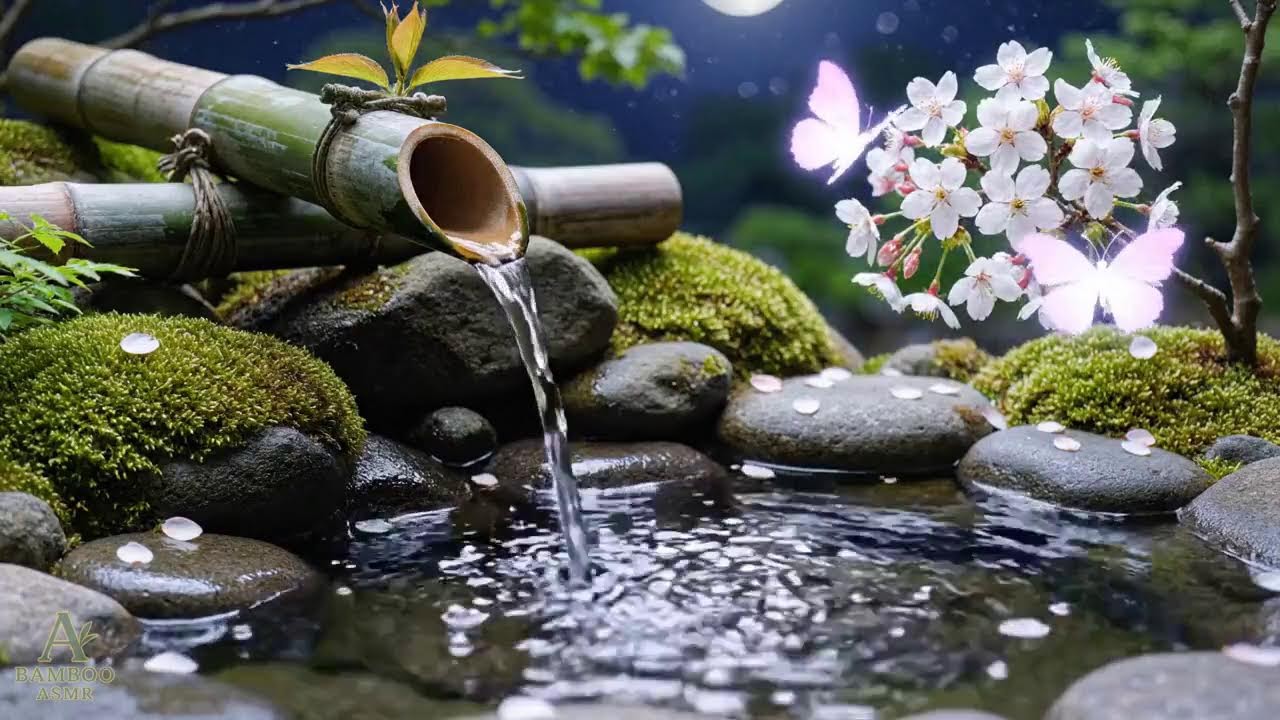 Calming Music & Bamboo Water Sounds 🌿 for Insomnia Relief & Stress Reduction