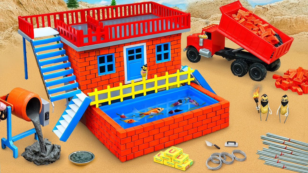 Thief sets house on fire-Diy mini tractor builds fireproof brick and cement house@DIYTractorKings​