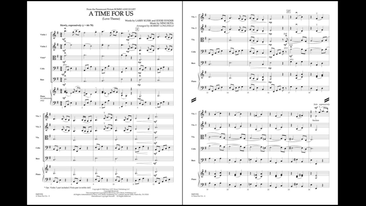 A Time for Us by Nino Rota/arr. Robert Longfield