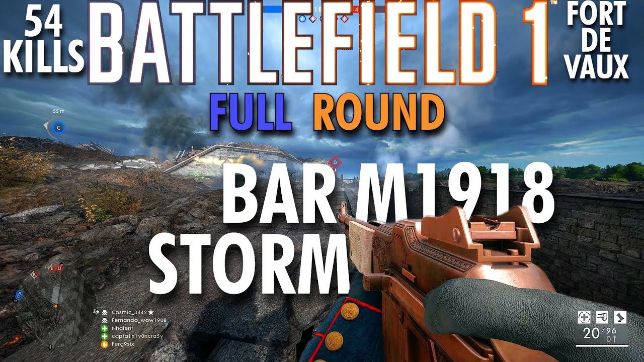 My Favorite Support Class Weapon... BAR M1918 Storm Gameplay - Battlefield 1 Conquest No Commentary