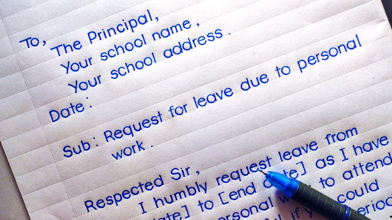 Leave Application to Principal for Personal Work | iNote