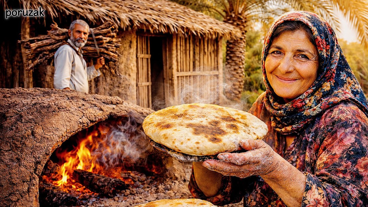 Traditional Bread Baking by an Iranian Village Woman | Daily Life in an Iranian Village