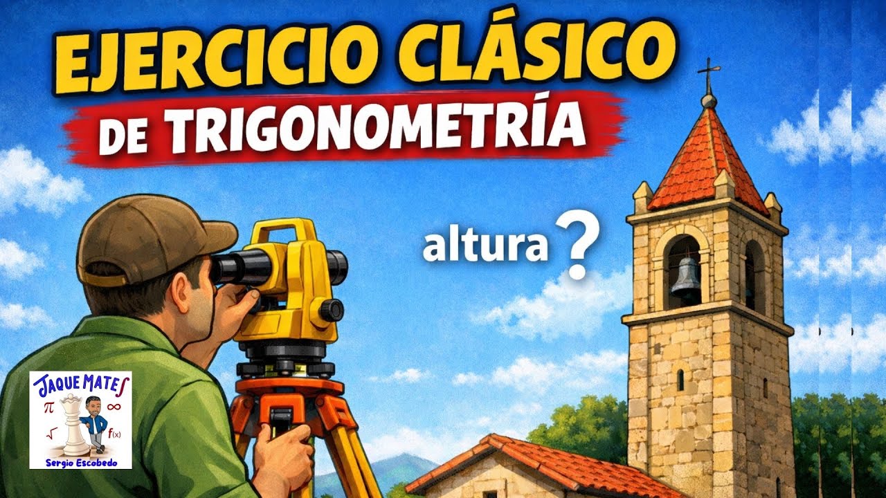 Altura del campanario Ejercicio clásico de trigonometría 
