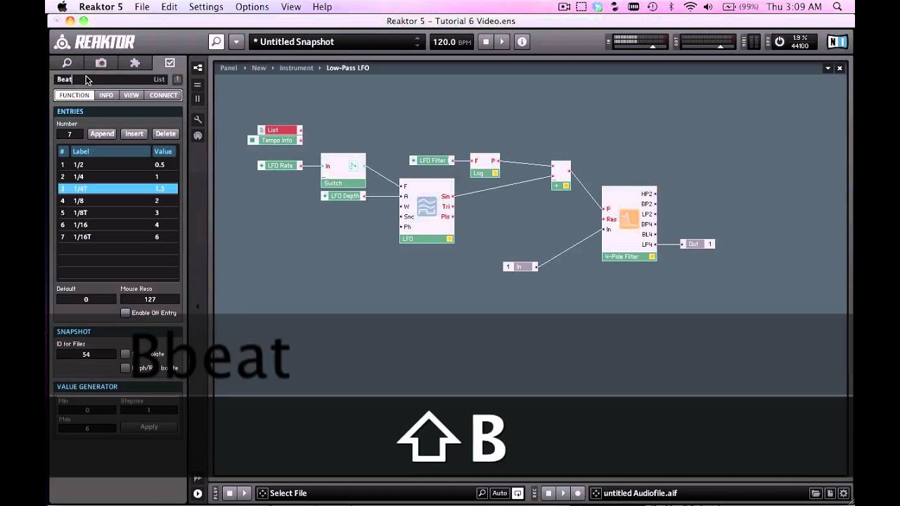 Reaktor 5 Tutorials - 7 - LFO Tempo-Sync