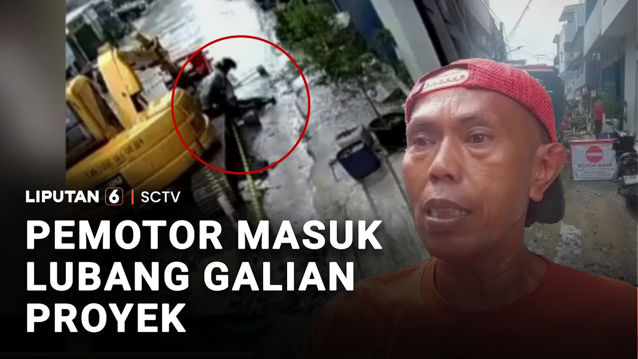 Pasutri yang Berboncengan Sepeda Motor Masuk ke Dalam Galian Proyek Sedalam Satu Meter | Liputan 6