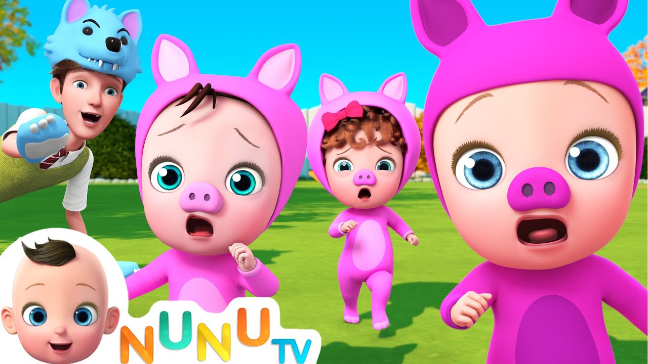 Three Little Pigs And Big Bad Wolf + More Nursery Rhymes & Kids Songs | NuNu Tv