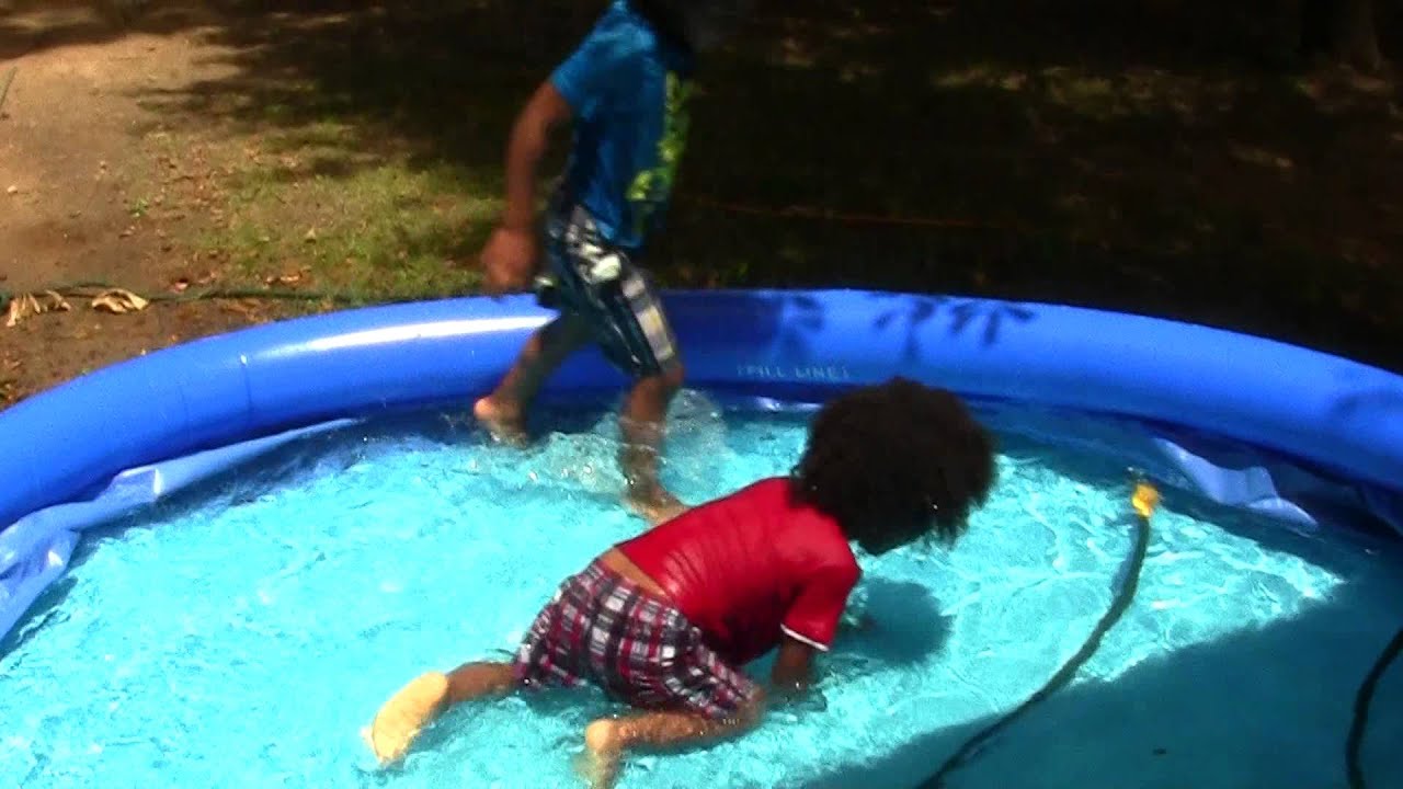 Adding Water To Eliyon and Elaam's Swimming Pool 6/7/14