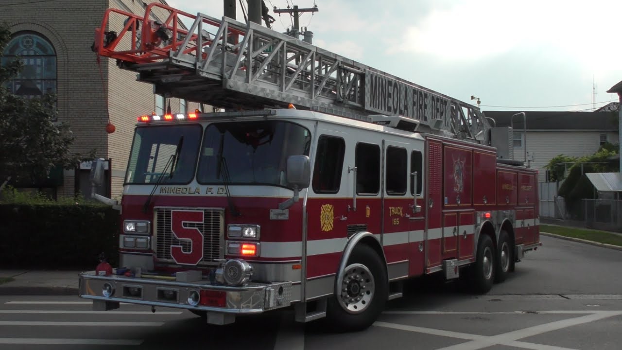 **Thunderbolt Siren!** Mineola FD Engine 161, Ladder 165 & Ladder 168 Responding.