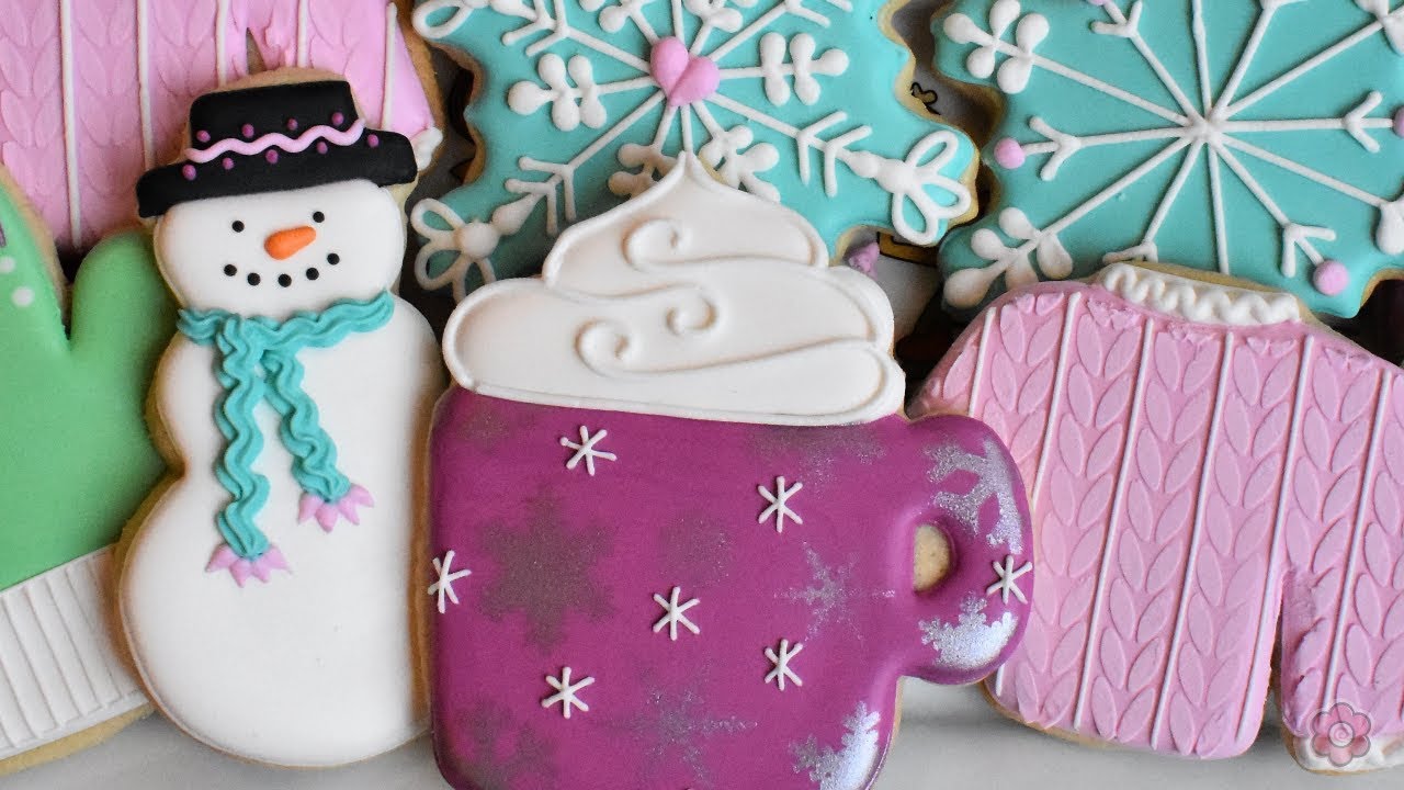 How to Decorate Winter Cookies - FIVE Designs!
