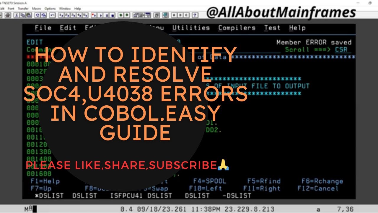 Soc4,U4038 errors in COBOL programs | All About Mainframes