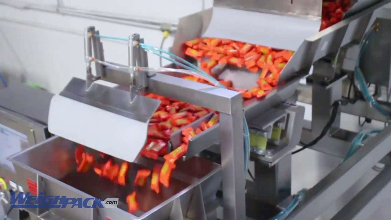 Automatic Weighing and Filling Wrapped Candy - PrimoLinear V-25 with Box Indexing