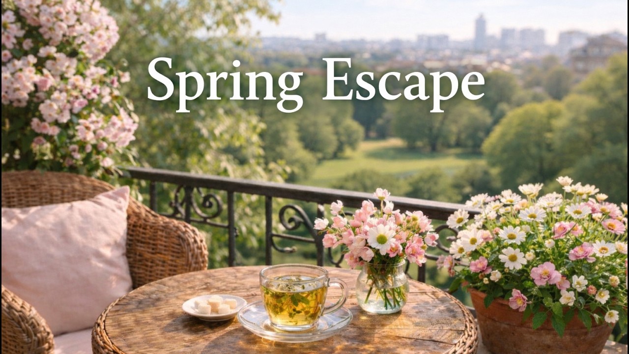 Spring Escape | Cozy Spring Balcony Ambience | Relaxing Nature View