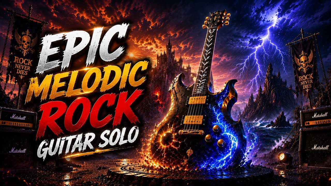 Epic Melodic Rock Guitar Solo instrumental 🔥 for Driving, Relax, Deep Focus, Work. 