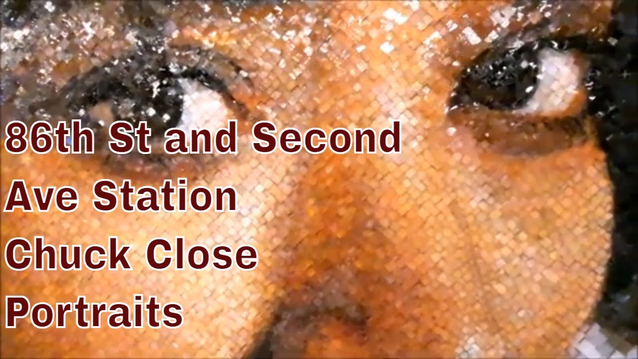 Q Train Station, 86th St and Second Avenue, NYC, Chuck Close Portraits
