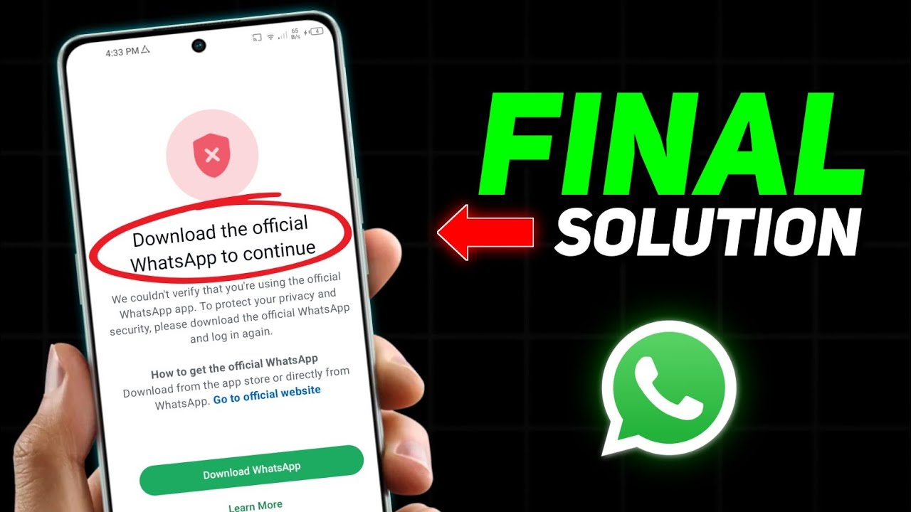 Download the official Whatsapp to Continue Problem New 2026 ✅|| How to Fix Whatsapp Login New 2026