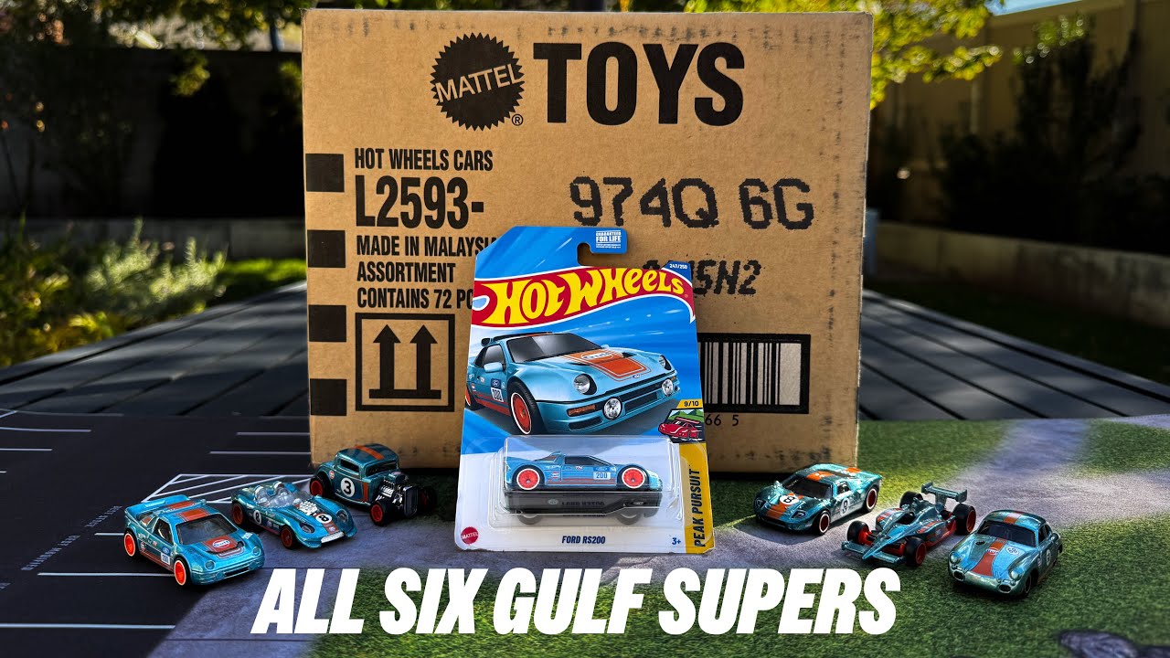 Все шесть игрушек Gulf Super Treasure Hunts! + Распаковка Hot Wheels 2025 Q Case