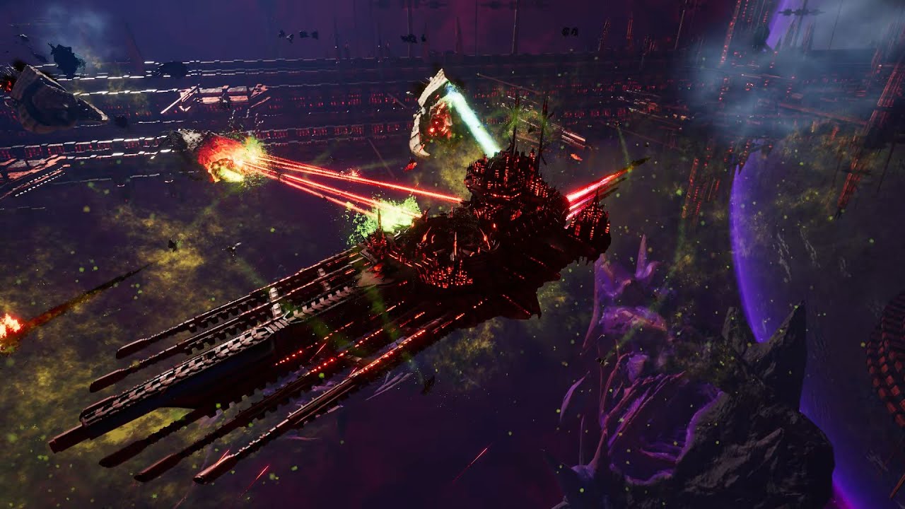 Tyranids vs Chaos - Massive Battle - Battlefleet Gothic Armada 2