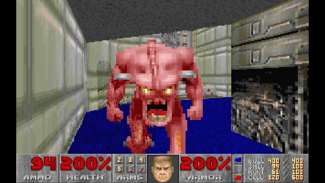The Ultimate Doom E1M6: Central Processing (100%) [DOSBox]