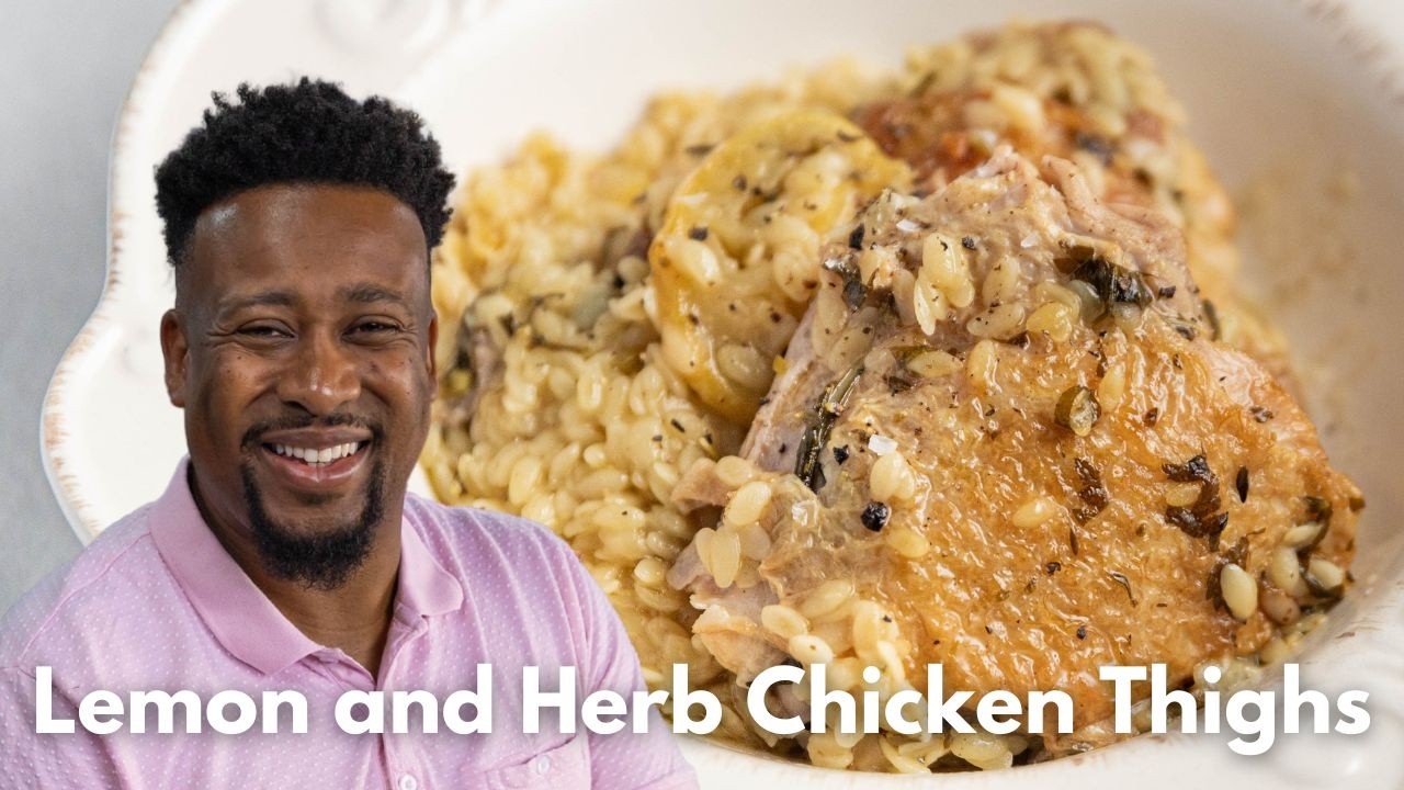 Crispy-Skin Chicken Thighs with Herbed Orzo