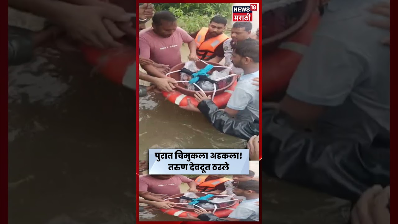 Valsad Flood News | वलसाडच्या वापीत पुरात अडकलेल्या चिमुकल्याची थरारक सुटका, तरुण ठरले देवदूत | N18S
